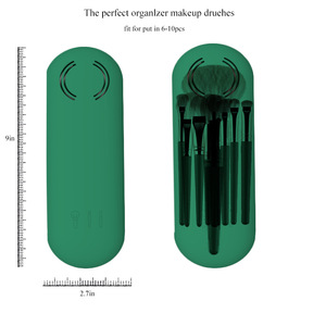 Silicone <b>Makeup</b> <b>Brush</b> <b>Case</b> Portable Travel Magnetic Closure Dustproof Organizer Simple Style Eco-Friendly Cosmetic Storage - Product Image 5