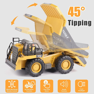 Excavatrice RC en alliage 2,4 GHz à 9 canaux, jouet télécommandé, <span class=keywords><strong>camion</strong></span> de <span class=keywords><strong>chantier</strong></span> avec musique et sons, ensemble de construction RC - Product Image 2