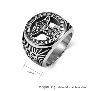 Keltischer Knoten Edelstahlring - 20mm Hohles Streitaxen-Design für Hochzeit Verlobung Jubiläum Geschenk - Product Image 2