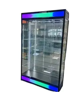 Werks-maßanfertigung Großhandelspreis RGB-Lichtstreifen gehärtetes Glas Auslageschrank