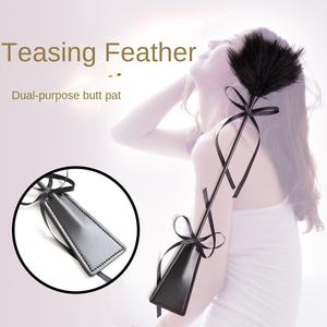 Raqueta de plumas erótica, bastón de coqueteo, accesorios de entrenamiento SM, látigo de cuero para castigar, juguetes para adultos - Product Image 2