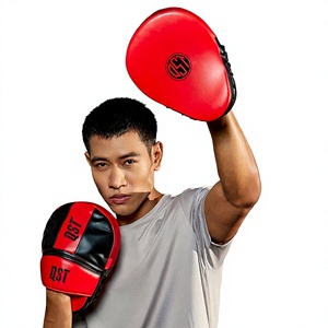 Pads de frappe en cuir PU courbés pour la boxe, équipement d'entraînement Muay Thai, kickboxing, avec personnalisation - Product Image 2