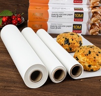 Papier sulfurisé antiadhésif et résistant à la graisse 40 g/m² 30 cm x 10 cm, feuilles blanches pour four, gâteaux, biscuits, viande et barbecue, usage culinaire