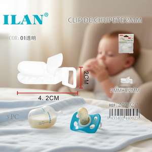 Clip per ciuccio Ilan 2 mm trasparente 3 pezzi per accessorio per l'alimentazione del bambino - Product Image 3