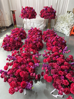 IFG Suministros Florales al por Mayor, Bola de Flores de Rosa Rosa Intenso de 65 cm para Centros de Mesa de Boda