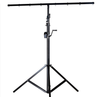 Tour de levage d'éclairage de scène portable en acier, hauteur 3 m, charge 60 kg, avec manivelle et trépied pour projecteurs PAR