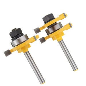 <span class=keywords><strong>Fraise</strong></span> à rainurer en T pour le travail du bois, 8 mm, tige de 1/4 po, jeu de fraises à rainurer et à rainurer et à rainurer (tongue and groove) - Product Image 1