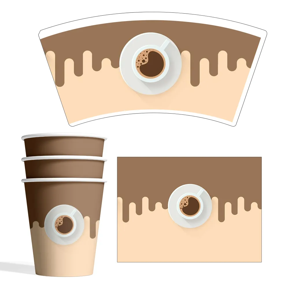 Ventilateur de tasse de papier chaud et froid enduit de PE de haute qualité pour la tasse de papier de thé de tasse de café d'eau