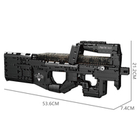 14018 pistolet bloc en plastique P90 mitraillette modèle enfants Puzzle éducatif assembler bloc de construction jouet briques bloc ensemble pistolet