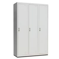 Usine métal étudiant casier armoire école Gym vêtements armoire casier 3 portes en acier Almirah conceptions acier placard conception