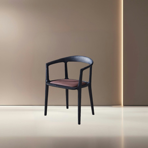 Chaises de salle à manger en chêne noir et frêne blanc simples et exquises avec coussins adaptés à la salle à manger et au bureau - Product Image 1