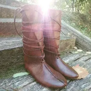 Botas de Caballero Medievales Estilo Steampunk Gótico para <span class=keywords><strong>Hombre</strong></span>, Botas Vikingas de Cuero PU para Guerrero, Botas de Cosplay para Mujer, Zapatos para Fiesta de <span class=keywords><strong>Carnaval</strong></span> - Product Image 4