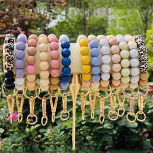 Bracelet Bracelet en silicone perlé, porte-clés Bracelet élastique porte-clés Bracelet porte-clés/ - Product Image 5