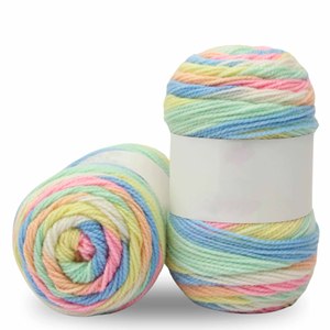 Hilo de Algodón de Leche Mezclado de 100g/2mm con Tinte Arcoíris a Precio de Fábrica para Muñecas, Almohadas y Mantas - Product Image 1