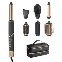 Sèche-cheveux brosse multi-styler 7-en-1 tout-en-un 1400W puissant et pliable en alliage d'aluminium, outils de coiffage auto-bouclants, LOGO personnalisé