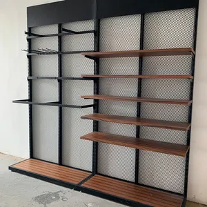 Rak Pajangan Furnitur Toko Baju, Lemari Pakaian Dekoratif dengan Penyangga, Rak Toko Ritel, Berdiri, untuk Showroom Pakaian