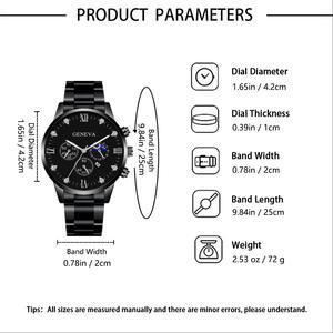 Orologio da Polso da <span class=keywords><strong>Uomo</strong></span> alla Moda con Cinturino in Acciaio, Orologio Casual Semplice, Bracciale a Forma di Timone, Set di Orologi al Quarzo per <span class=keywords><strong>Uomo</strong></span>, <span class=keywords><strong>Regalo</strong></span> di Gioielleria - Product Image 6