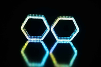 Vente en gros de feux de jour LED 5D Crystal Hexagon Angel Eyes WRGB pour la rénovation et l'amélioration des phares automobiles, pièces de rechange