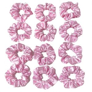 Série de design de mode : Ensemble de chouchous en satin personnalisables roses pour enfants, élastiques - Product Image 1