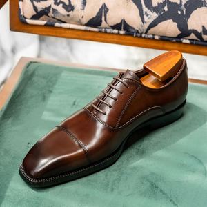 Zapatos Oxford Formales de Negocios para Hombre, Estilo Británico, Puntera Triple, Cierre con Cordones, Transpirables, Antideslizantes, Ligeros - Product Image 1