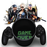Seaygift Homegame Unique Funny Game Controller en forme de tasse cadeau en céramique à double poignée pour les joueurs et les amateurs de café