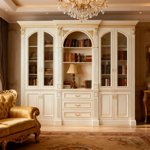 Librería de Madera con Puerta, Madera Maciza de Okoume, Tablero de Densidad, Estantería Pintada, Madera Tallada, Fabricante y Proveedor, para Oficina o Habitación - Product Image 3