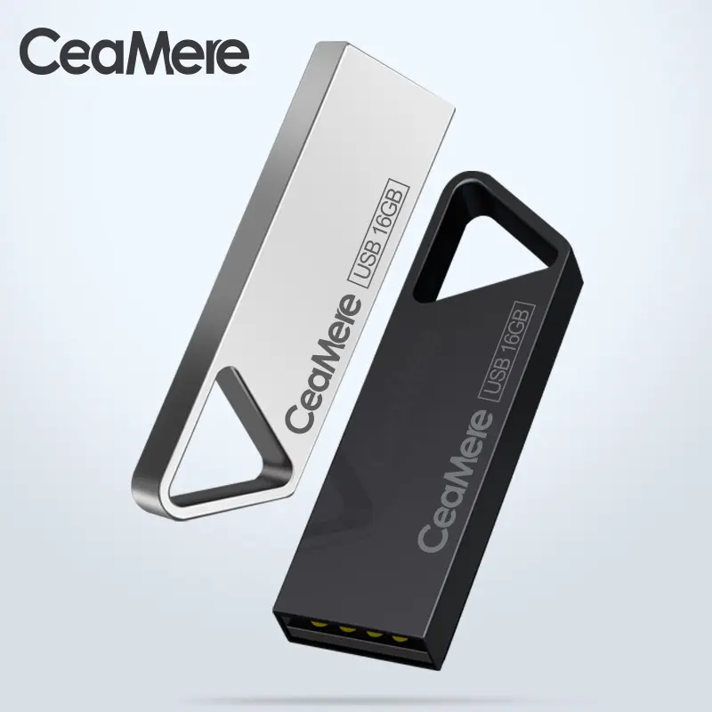 CeaMere 도매 금속 USB 2.0 플래시 디스크 32GB 64GB 16GB 메모리 드라이브