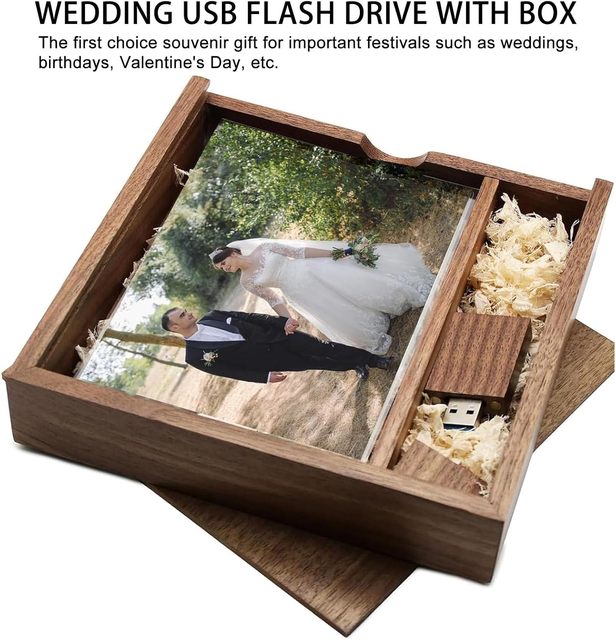 Wooden Usb Box for Storing Photos Unique Boxes Wood Boxes for Anniversary/Wedding Wood Box for Wedding Usb and Pictures