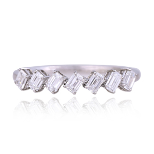 925 Sterling <b>Silver</b> <b>Emerald</b> Cut CVD Diamond <b>Ring</b> <b>Silver</b> Plated Geometric Wedding Band Anniversary Gift Fine Jewelry - Product Image 1