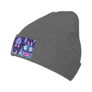 Casquette d'hiver en tricot doux avec motif de fruits avec broderie 3D impression numérique et bouffée pour les voyages à la plage et les affaires - Product Image 3