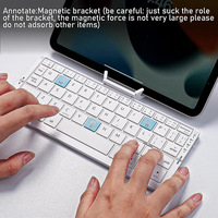 Keyboard Bluetooth Mini Lipat Portabel Nirkabel untuk Rumah Tangga