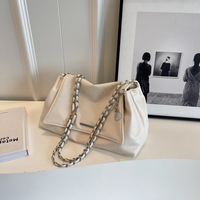 Nouveau Sac à Bandoulière Messager en PU Style Rétro Japonais Simple et Décontracté pour Femme, Hiver 2026, Sac à Main de Luxe Léger avec Fermeture Éclair et Chaîne