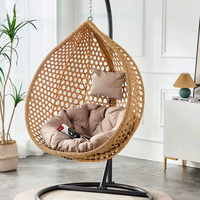 Mobilier d'extérieur Pliable, confortable, durable, imperméable à l'eau PE Vigne Tissé Extérieur Swing Egg Chair
