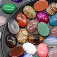 Usine En Gros 18*25mm Forme Ovale Cabochon Guérison Cristal Charme pour Anneau Collier Bracelet Bijoux Meubles DIY Faire