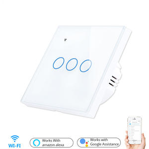 Interrupteur mural tactile WiFi 3 gang, interrupteur mural tactile intelligent WiFi Tuya, 3 gang, type 86, fonctionne avec Alexa et Google Assistant - Product Image 2