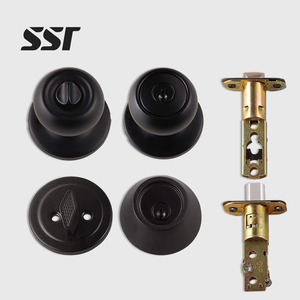 SSR Basics Modern Exterior Door Knob Key Lock Deadbolt Ambidextrous Coastal Matte Black Touch Control Easy Installation 1 Year - Product Image 1