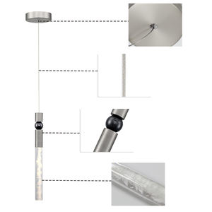 Lustre cylindrique en laiton et cristal, style nordique simple, pour décoration intérieure, idéal pour salle de conférence - Product Image 3