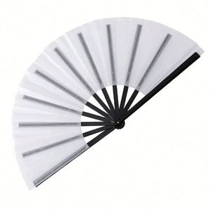 Éventail à main en plastique de 13 pouces, à grandes baleines, style art populaire écologique, pour la décoration intérieure ou comme cadeau d'affaires - Product Image 6