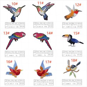 Patch brodé exquis à thermocoller, motifs d'oiseaux de formes variées - Product Image 2