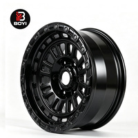 Jantes tout-terrain en alliage d'aluminium de 24 pouces, formées par flux, avec design simulé Beadlock pour SUV, pick-up, remorque, jantes universelles à rayons multiples