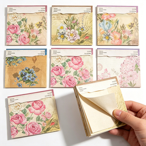 SK Sheng Kang Packaging Custom Floral Memo <b>Pads</b> Vintage Style Colorful No Adhesive - Product Image 6