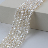 Perles d'eau douce en gros de 18 cm, 4-5 mm, couleur blanche, perles baroques d'eau douce