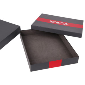 Customized Logo black Luxury Apparel Cardboard Packaging Removable Lid And Based 2 Piece Rigid Boxes
