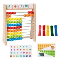 Perles d'abacus en bois pour enfants, perles de comptage arc-en-ciel pour l'apprentissage des nombres, jouet éducatif pour bébés et tout-petits