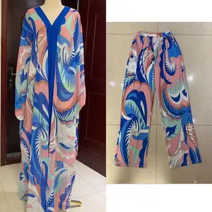 Custom Turkey Dubai fashion solid color two-piece dress cardigan set LR511 women wear Islamic Muslim abaya