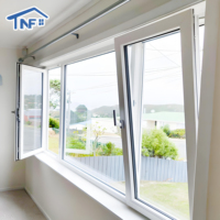 Fenêtres en aluminium modernes aux normes américaines, insonorisées, en verre trempé, technologie de rupture thermique, ouverture basculante, Energy Star, entrée