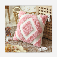 Housse de coussin carrée décorative en polyester tufté style bohème, brodée, pour canapé, 45 cm, pour la maison et l'hôtel