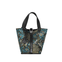 Kit de couture DIY pour sac à main jacquard floral 2026, avec poignée en cuir PU et accessoires, projet de sac fourre-tout vintage