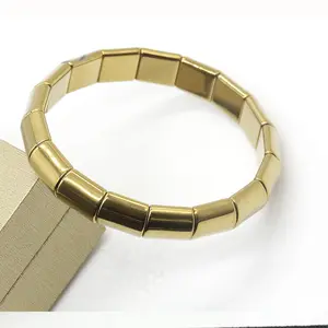 Fournisseurs vérifiés bijoux vente en gros bracelet pépites d'or bracelet hématite plaqué or pour femmes hommes