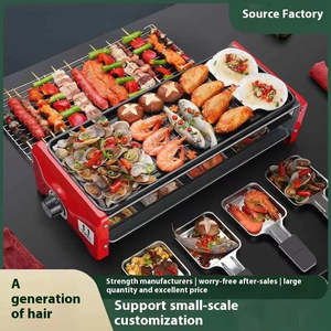 หม้อไฟไฟฟ้าสองชั้นสไตล์เกาหลีแบบไร้ควันปลั๊กสำหรับย่างบาร์บีคิวโฮมเมดในร่ม - Product Image 3